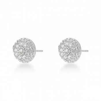 Brinco chuveiro redondo grande zirconia cristal. 13.5mm, prata. 351697