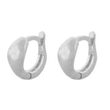 Brinco argola em losango pequena lisa. 10.5mm, prata. 351733