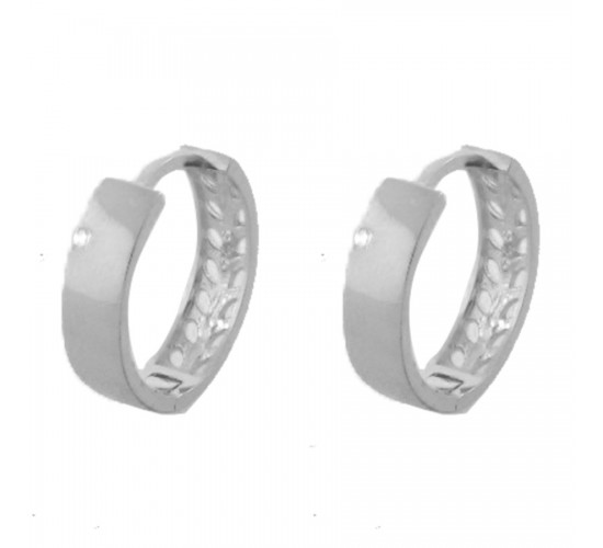 Brinco argola maior lisa, vazado atras. 16x4mm, prata. 351977G