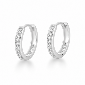 Argola pequena maior zirconia cristal na frente, prata. 3520410G Argola pequena maior zirconia cristal na frente, prata. 3520410G