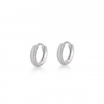 Brinco argola pequena zirconia cristal na frente e lisa atras. 10.5mm, prata. 3520440P Brinco argola pequena zirconia cristal na frente e lisa atras. 10.5mm, prata. 3520440P