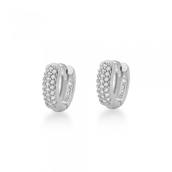 Brinco argora pequena, zirconia cristal na frente. 11mm, prata. 3520480