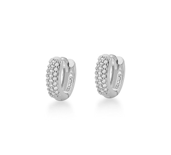 Brinco argora pequena, zirconia cristal na frente. 11mm, prata. 3520480