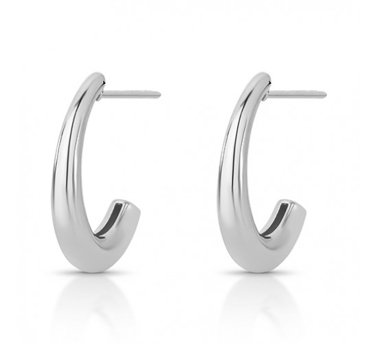 Brinco meia argola lisa oval 24mm. 352069