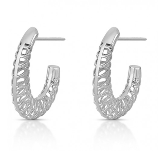 Brinco argola oval aberta toda vazada 28mm. 352071