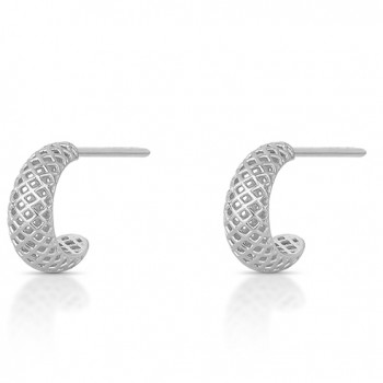 Brinco meia argola vazada 13mm. 352072P