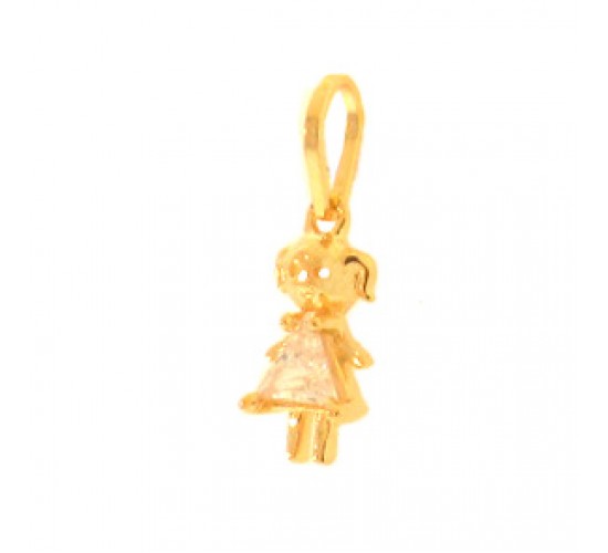 Pingente menina zirconia cristal triangular 4x4. 160012