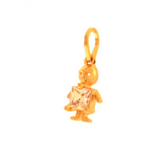 Pingente menino zirconia cristal quadrada 4x4. 160014