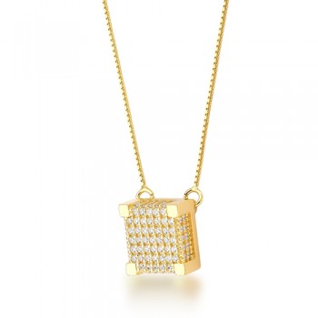 Colar quadrado zirconia cristal. 6x6mm 160056