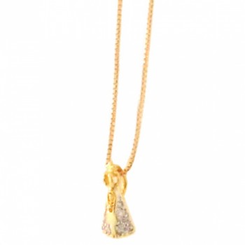 Colar mini Nossa Senhora aparecida com manto zirconia cristal. 160738