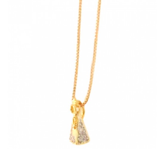 Colar mini Nossa Senhora aparecida com manto zirconia cristal. 160738