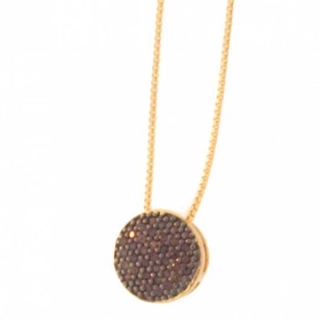 Colar chuveiro redondo zirconia chocolate. 160871