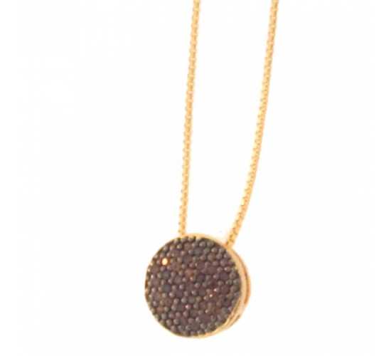 Colar chuveiro redondo zirconia chocolate. 160871