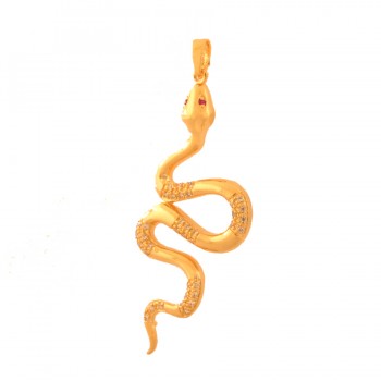 Pingente cobra intercalada lisa e zirconia cristal. 160884