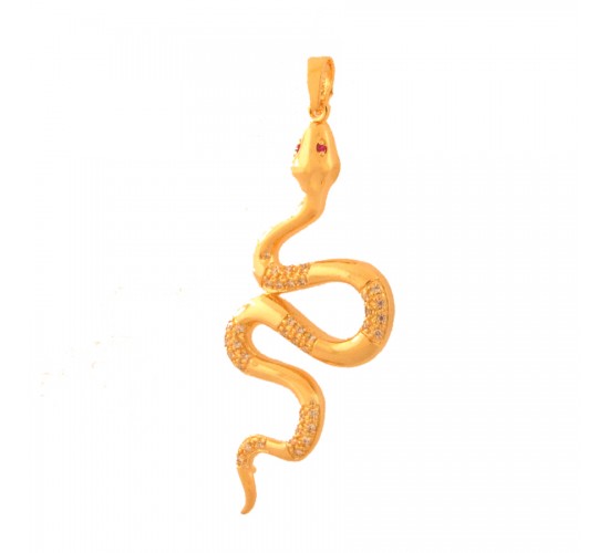 Pingente cobra intercalada lisa e zirconia cristal. 160884