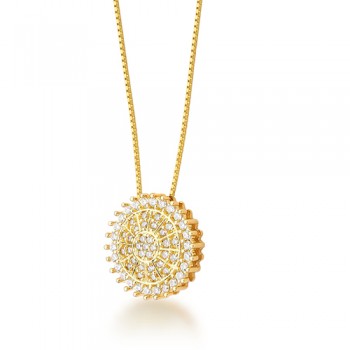Colar pizza zirconia cristal. 9mm. 160885