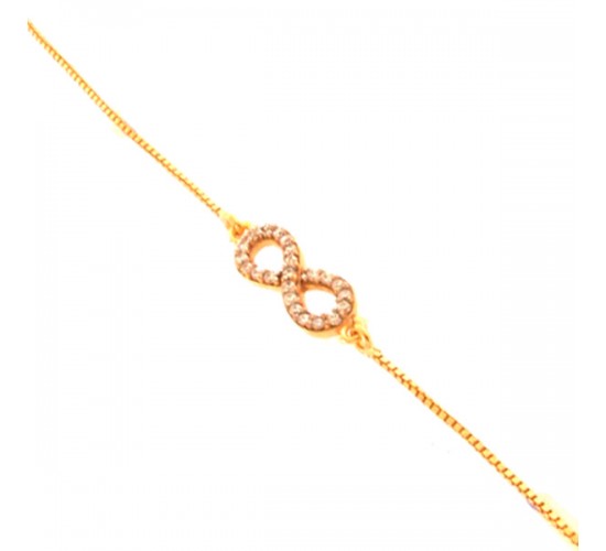 Pulseira veneziana infinito pequeno zirconia cristal. 160914