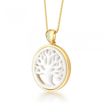 Colar arvore da vida madre perola. 13mm. 160932