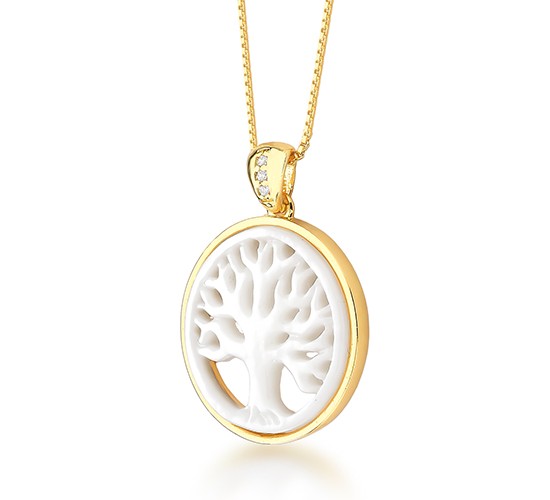 Colar arvore da vida madre perola. 13mm. 160932