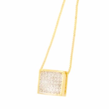 Colar quadrado movimento zirconia cristal. 160992