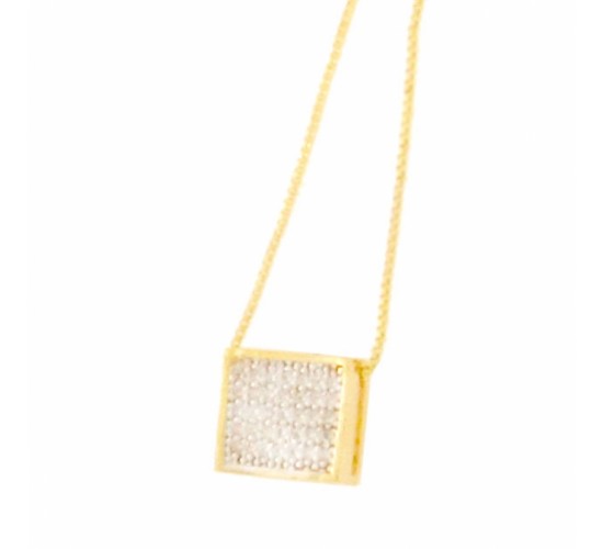 Colar quadrado movimento zirconia cristal. 160992