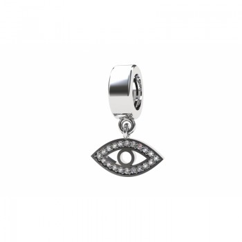 Berloque olho grego em prata com zirconia cristal. 361140