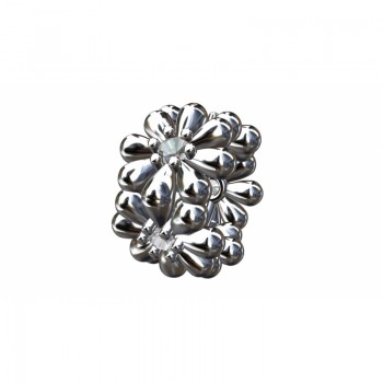 Berloque flor em prata com miolo zirconia cristal. 361163