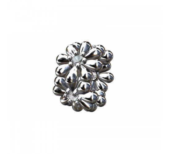 Berloque flor em prata com miolo zirconia cristal. 361163