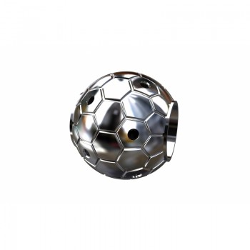 Berloque bola de futebol em prata com detalhes zirconia negra. 361166