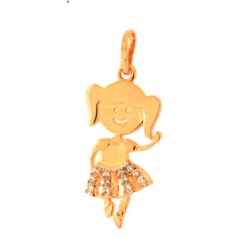 Pingente menina bailarina com saia zirconia cristal. 161175