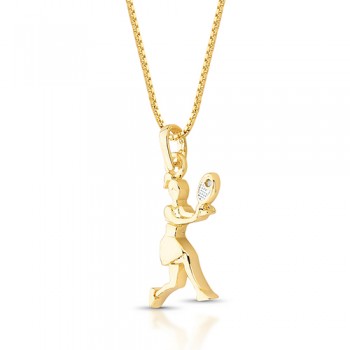 Colar tenista com raquete zirconia cristal. 12mm. 161199
