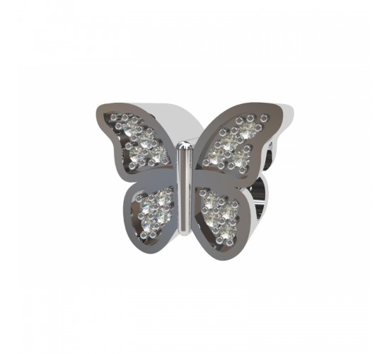 Berloque borboleta em prata com zirconia cristal. 361233