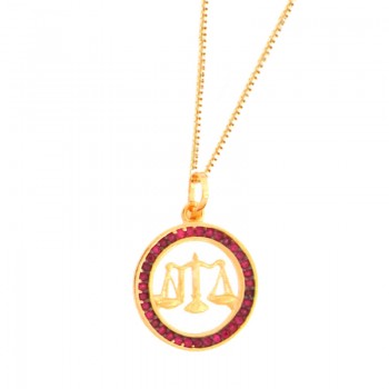 Colar profissao direito zirconia vermelha. 161484 Colar profissao direito zirconia vermelha. 161484