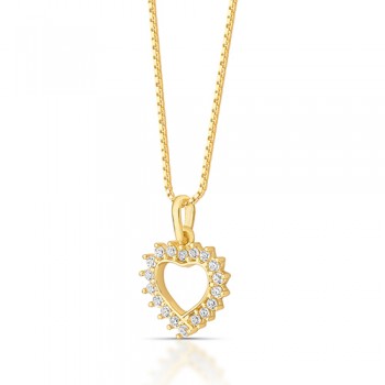 Colar coracao vazado zirconia cristal. 161573
