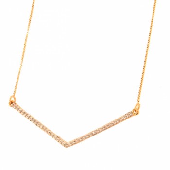 Colar em V zirconia cristal. 38mm. 161615