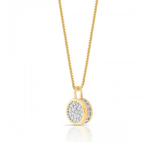 Colar chuveiro redondo pequeno zirconia cristal em cima e em volta. 161630