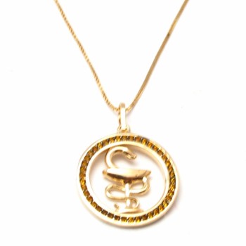 Colar profissao farmacia zirconia amarelo topazio. 161643