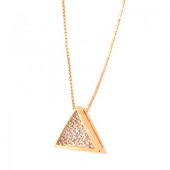 Colar chuveiro triangulo pequeno zirconia cristal. 5x5mm. 161801