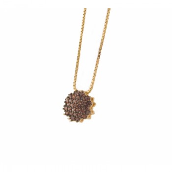 Colar chuveiro 6 lados zirconia chocolate. 161857