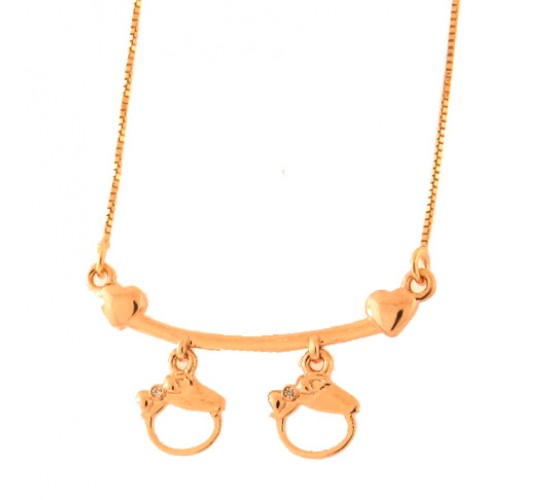 Colar canga 2 meninas zirconia cristal na lateral. 11x25mm. 161906
