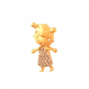 Pingente menina roupa zirconia cristal. 162005