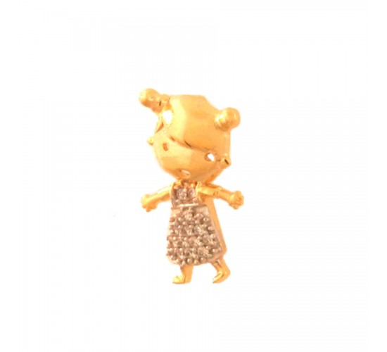 Pingente menina roupa zirconia cristal. 162005