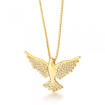 Colar divino zirconia cristal, corpo liso, corrente 45cm. 1620480 Colar divino zirconia cristal, corpo liso, corrente 45cm. 1620480