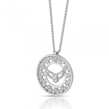Colar divino com aro redondo pequeno zirconia cristal. 10mm, prata. 360039 Colar divino com aro redondo pequeno zirconia cristal. 10mm, prata. 360039