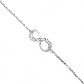 Pulseira infinito zirconia cristal, Prata. 360690 Pulseira infinito zirconia cristal, Prata. 360690