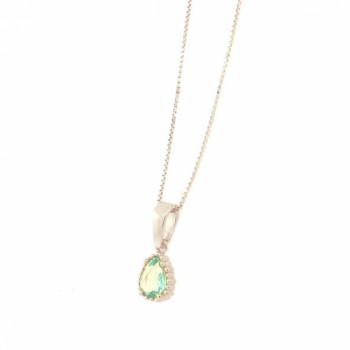 Colar pedra gota azul claro, Prata. 361736