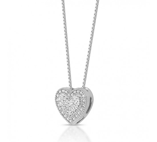 Colar coração menor zirconia cristal. 362058