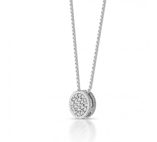 Colar chuveiro 2mm rendondo zirconia cristal, corrente 45cm. 3620780