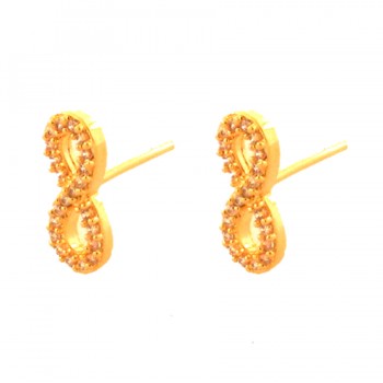 Brinco infinito pequeno zirconia cristal. 5x13mm. 151633