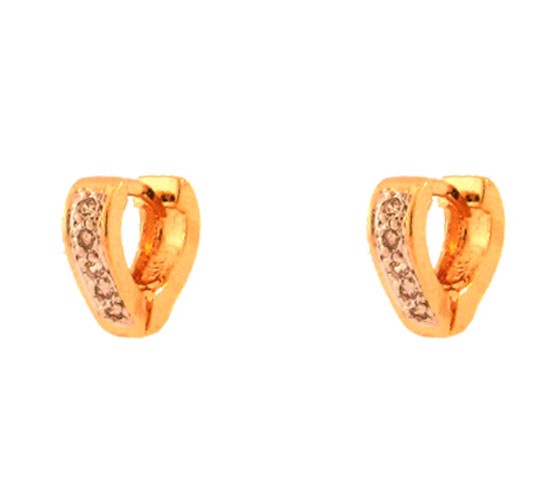 Brinco argola pequena coracao zirconia cristal lisa atras. 9.5mm. 151703